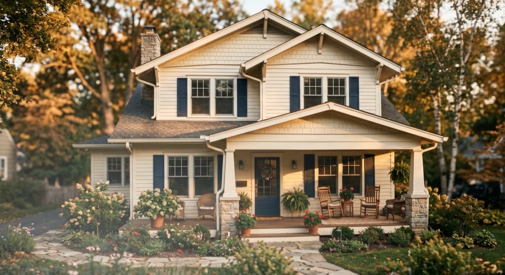 A craftsman home in golden afternoon light — the kind of property Reliably buys.